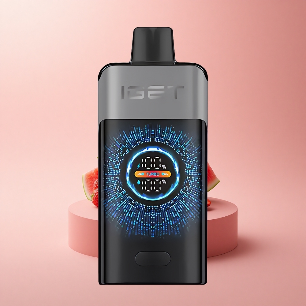 IGET ONE 12000 Puffs Erdbeer-Wassermelone-Eis mit Dual-Mesh Coil und Farbdisplay