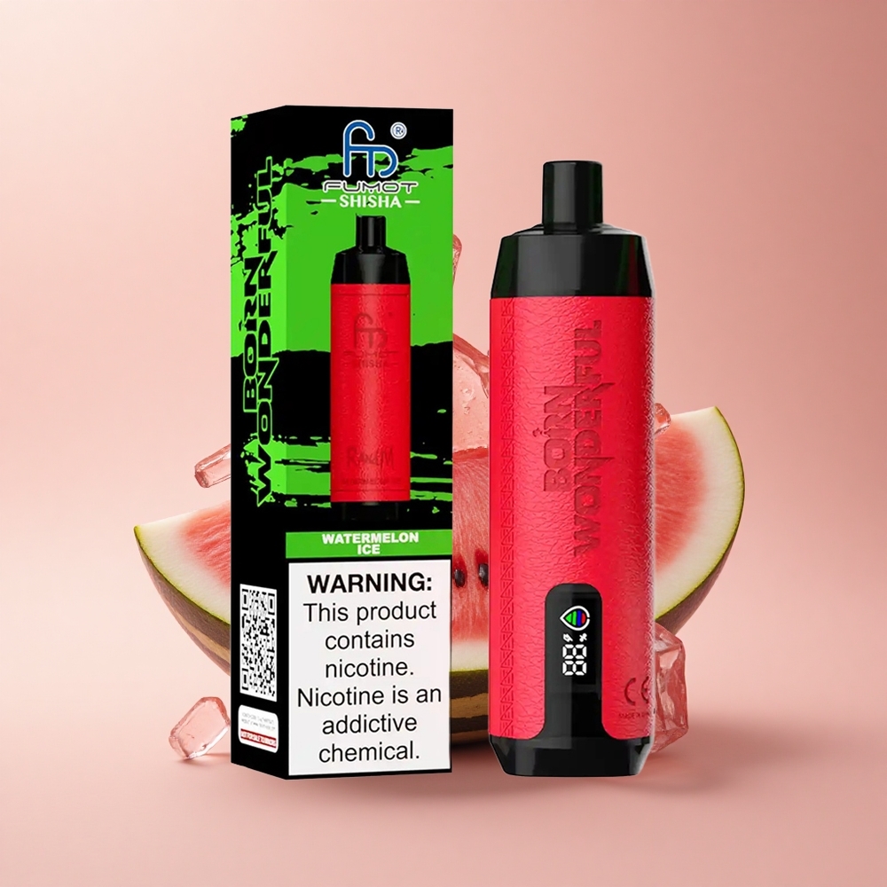 RandM Fumot Shisha 10000 Puffs Wassermelonen-Eis mit LED und 06ohm Mesh Coil
