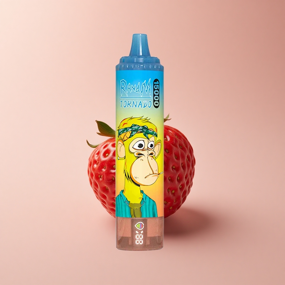 RandM Fumot Tornado 15000 Puffs Erdbeer-LCD Typ-C 25ml Mesh