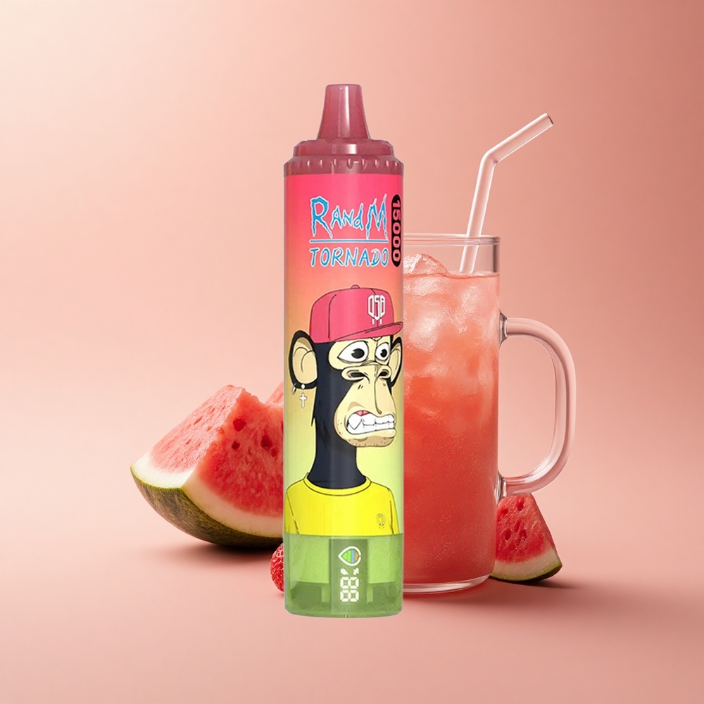 RandM Fumot Tornado 15000 Puffs Erdbeer-Wassermelonen-Limonade mit 25ml Flüssigkeit und Mesh Coil