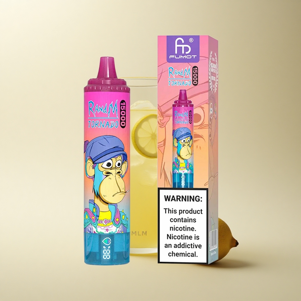 RandM Fumot Tornado 15000 Puffs Zitronenlimonade 25ml Mesh Typ-C LCD
