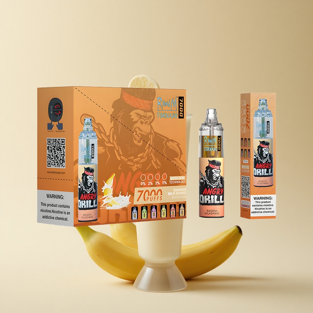 RandM Fumot Tornado 7000 Puffs Bananenmilchshake 7000 Puffs Mesh Coil RGB