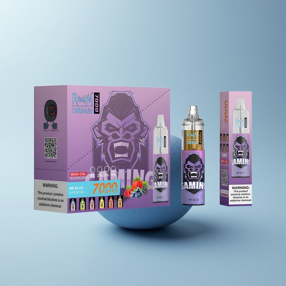 RandM Fumot Tornado 7000 Puffs Dr Blau 14 ML Mesh Typ-C RGB