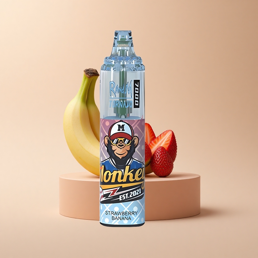 RandM Fumot Tornado 7000 Puffs Erdbeer-Banane Meshdraht Typ-C
