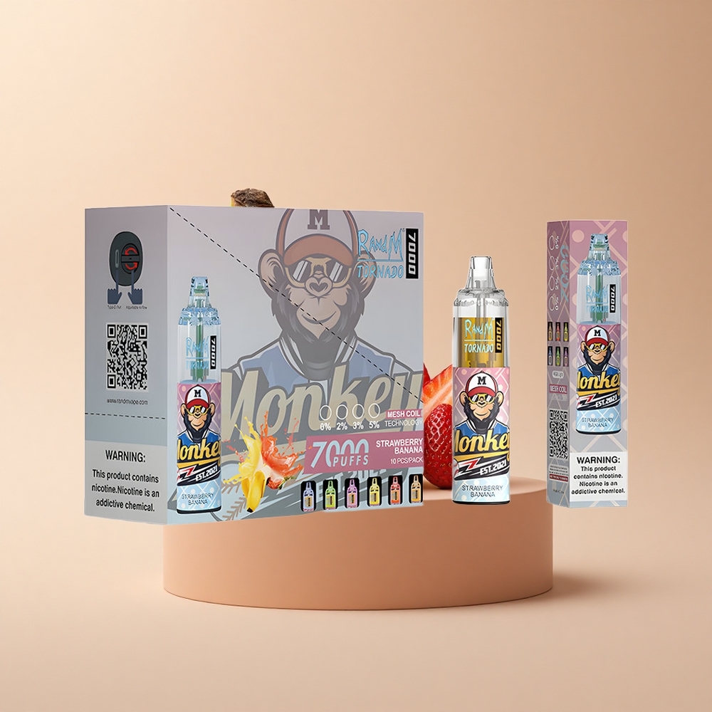 RandM Fumot Tornado 7000 Puffs Erdbeer-Banane Meshdraht Typ-C