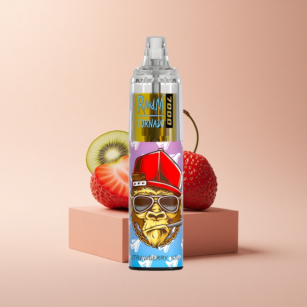 RandM Fumot Tornado 7000 Puffs Erdbeer-Kiwi Typ-C Netz RGB