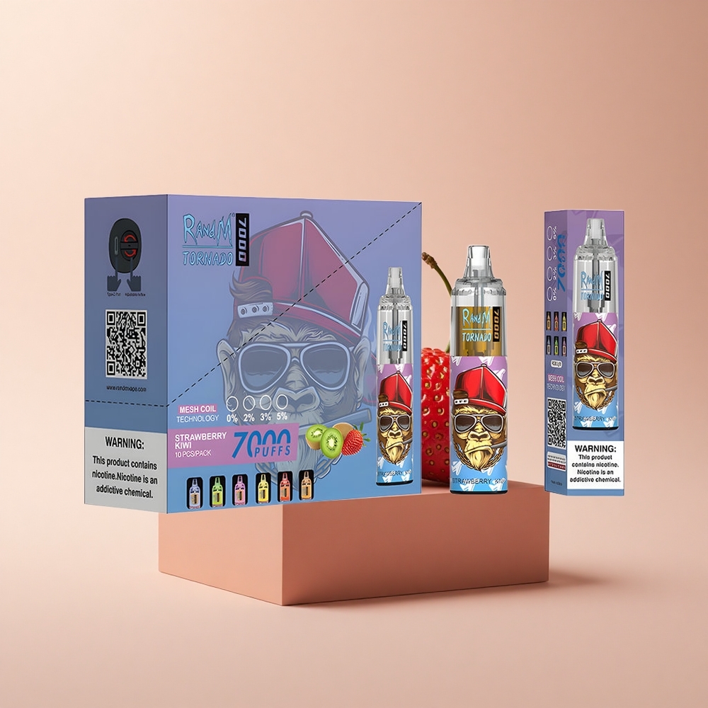 RandM Fumot Tornado 7000 Puffs Erdbeer-Kiwi Typ-C Netz RGB