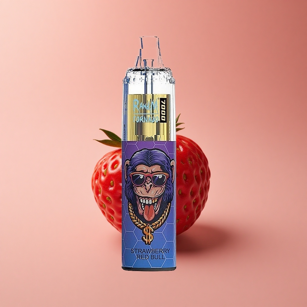RandM Fumot Tornado 7000 Puffs Erdbeer-Rot 7000 Typ-C Netz RGB