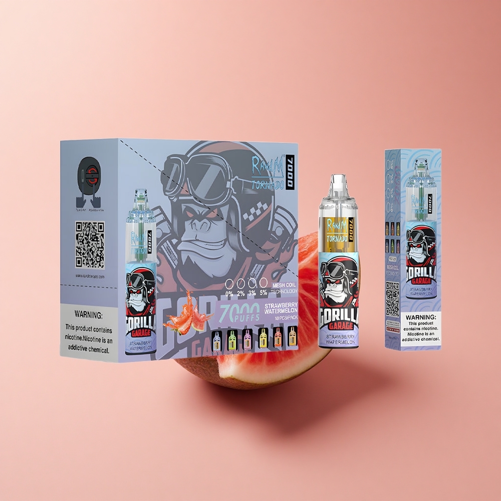 RandM Fumot Tornado 7000 Puffs Erdbeer-Wassermelone Mesh Typ-C 14ML