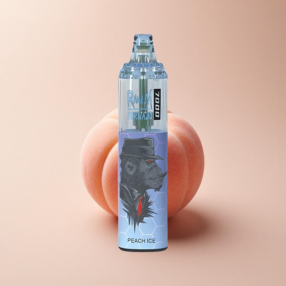 RandM Fumot Tornado 7000 Puffs Pfirsich-Eis Mesh Typ-C