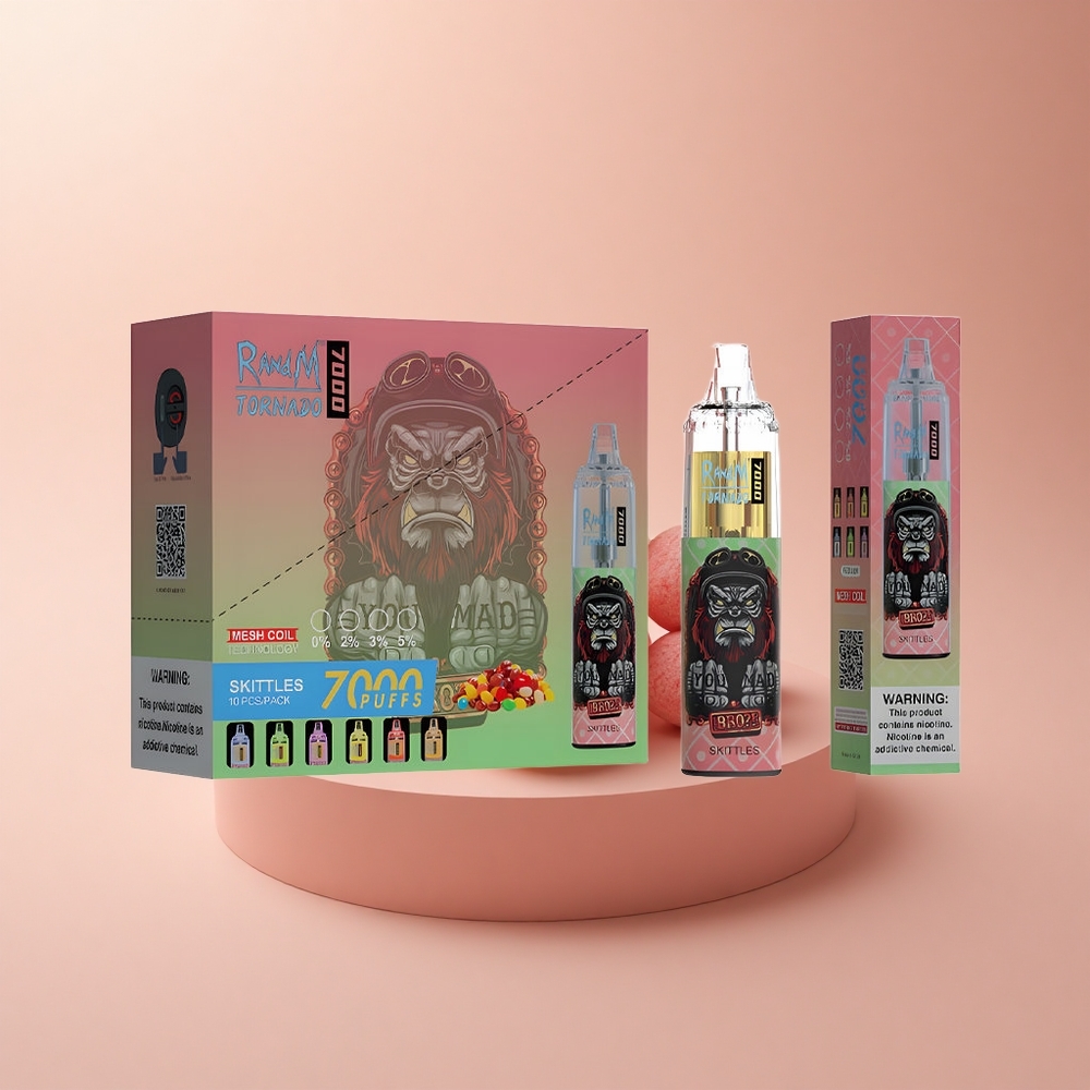 RandM Fumot Tornado 7000 Puffs Regenbogen-Mesh 14ML Typ-C