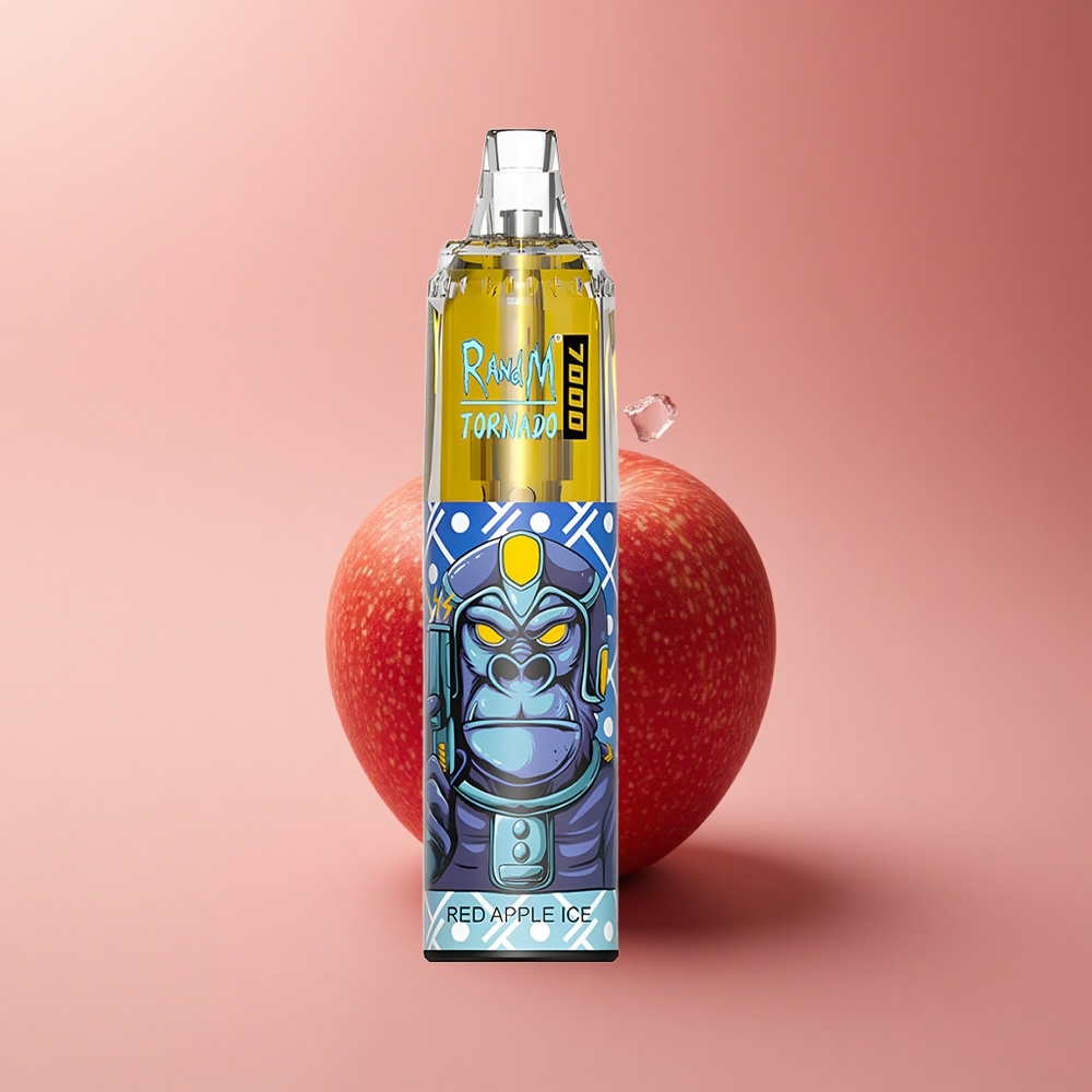 RandM Fumot Tornado 7000 Puffs Roter Apfel Eis mit Mesh Coil und RGB Licht