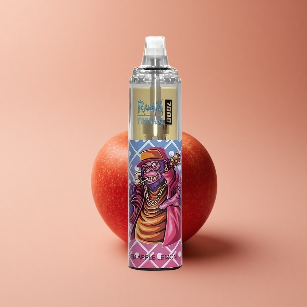 RandM Fumot Tornado 7000 Puffs Roter Apfel Zitrone Typ-C Mesh