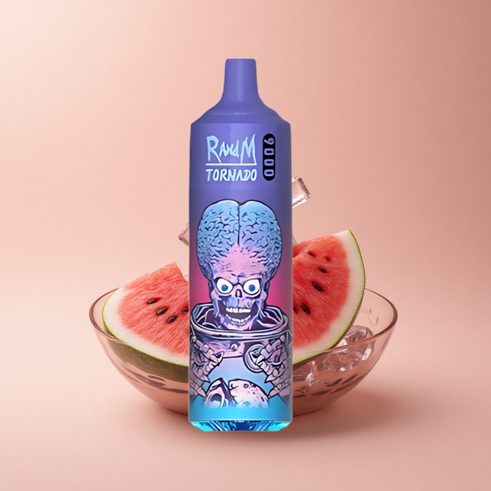 RandM Fumot Tornado 9000 Puffs Wassermelone Brazz Eis mit Mesh Coil und RGB Display