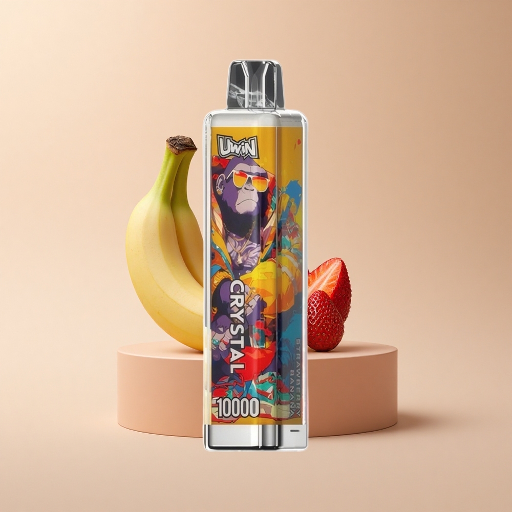 Uwin Crystal 10000 Puffs Erdbeer-Banane RGB Licht Mesh Coil Typ-C