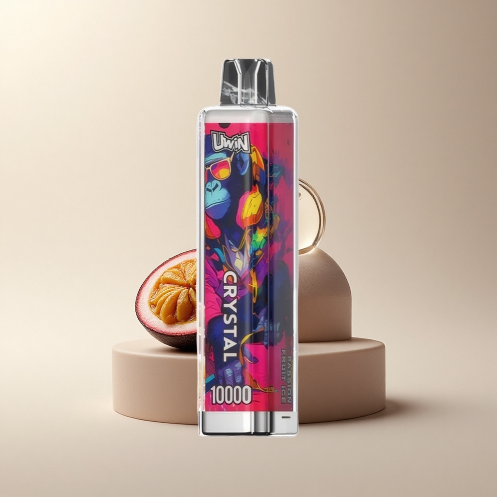 Uwin Crystal 10000 Puffs Maracuja-Eis mit RGB-Licht und Mesh-Coil