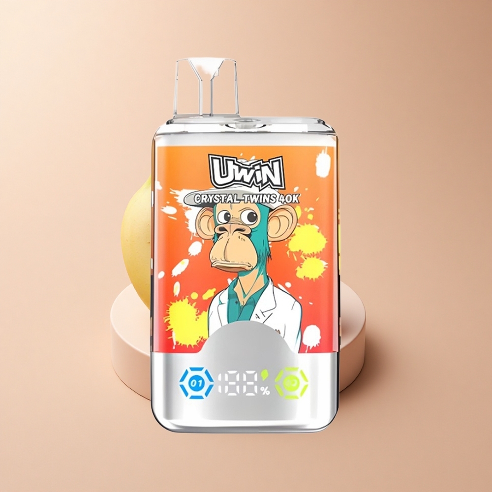 Uwin Crystal Twins 40000 Puffs Erdbeer-Banane Liebe 66 Doppelgeschmack 32ml Typ-C
