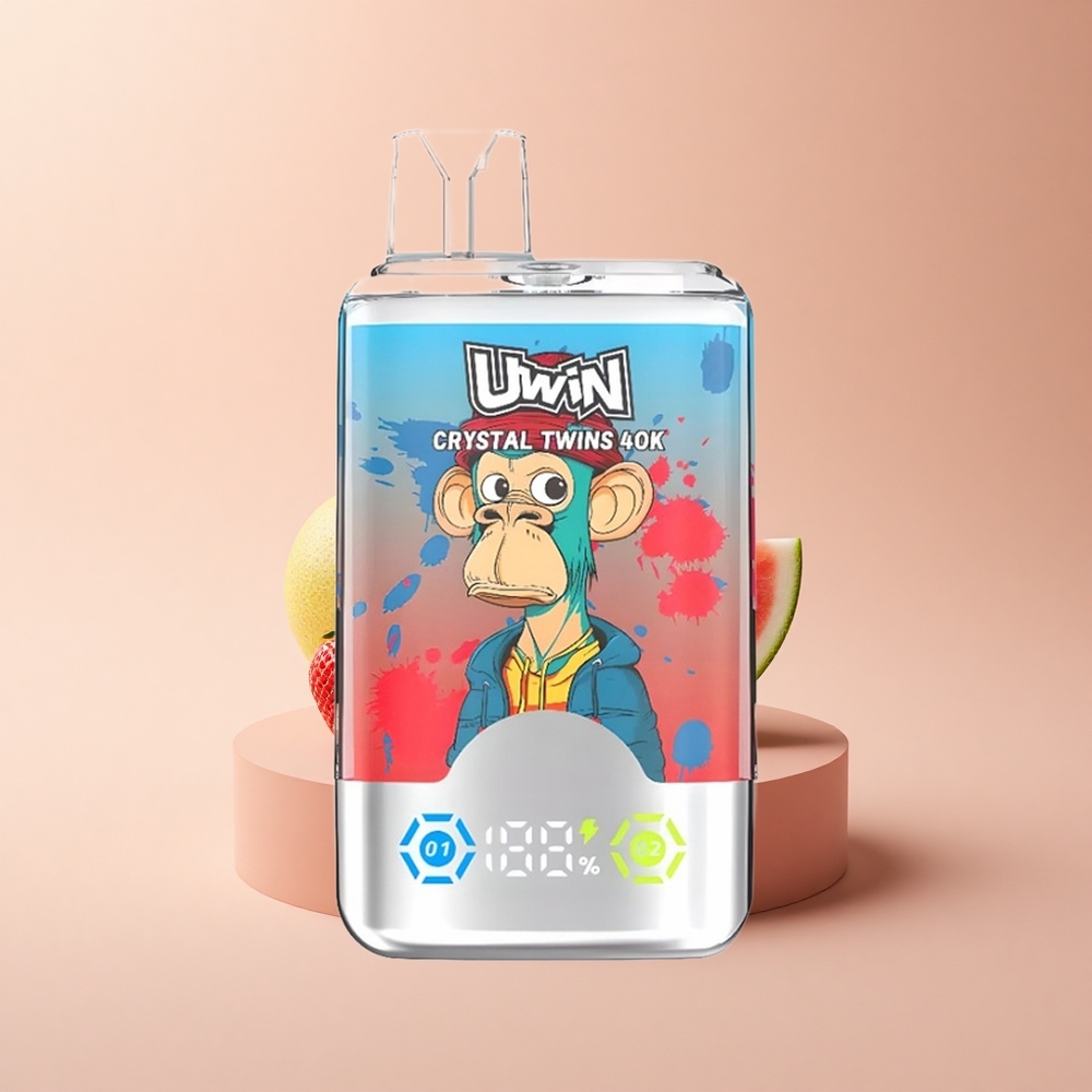 Uwin Crystal Twins 40000 Puffs Erdbeer-Wassermelone-Zitrone-Limette mit 2 Aromen und 32ml