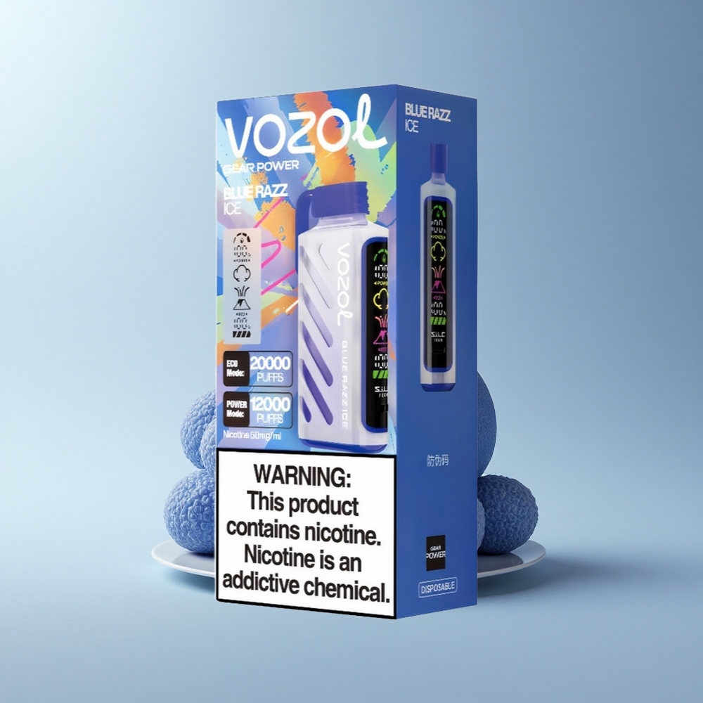 VOZOL Gear Power 20000 Puffs Blauer Himbeer-Eis Dual Mesh 20mL