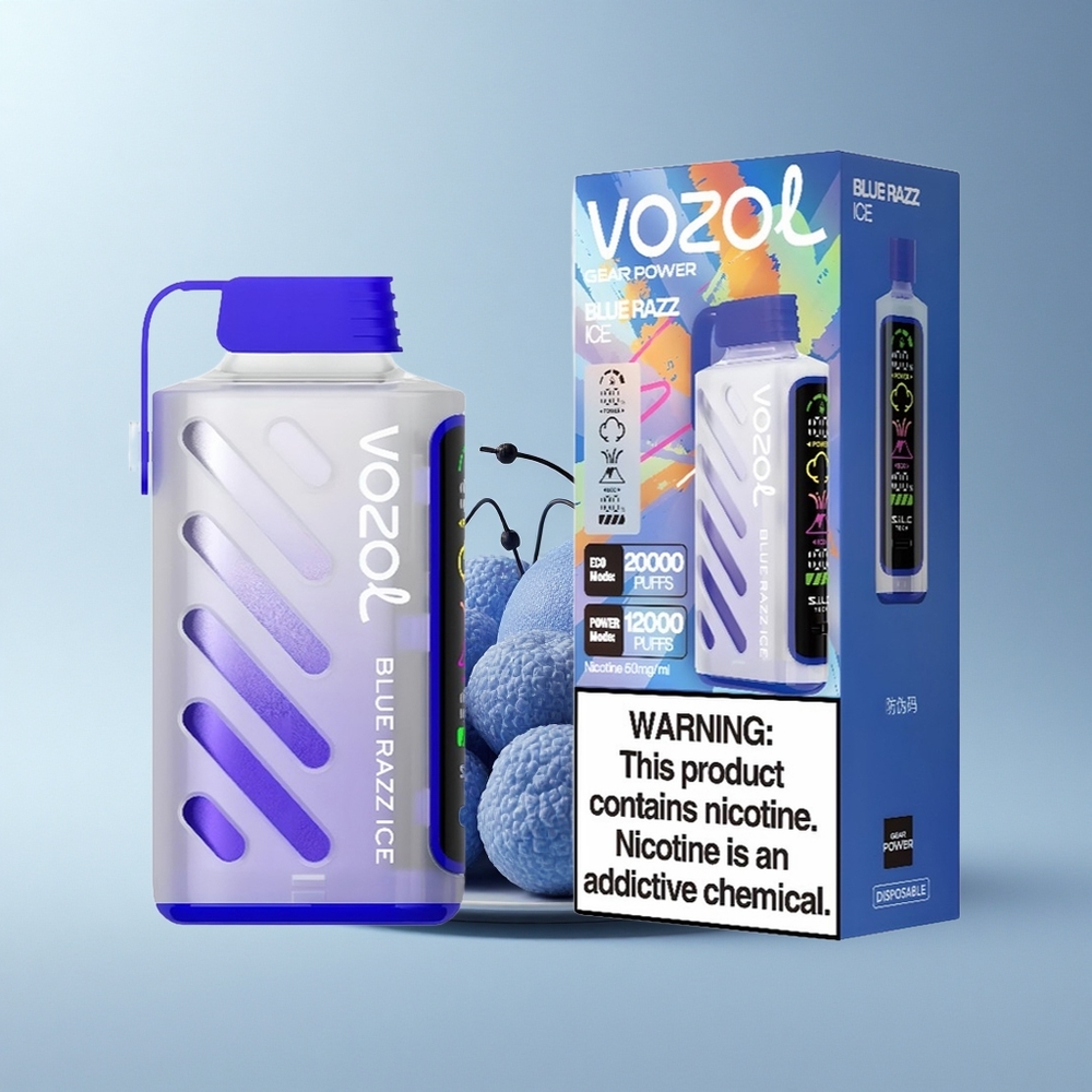 VOZOL Gear Power 20000 Puffs Blauer Himbeer-Eis Dual Mesh 20mL