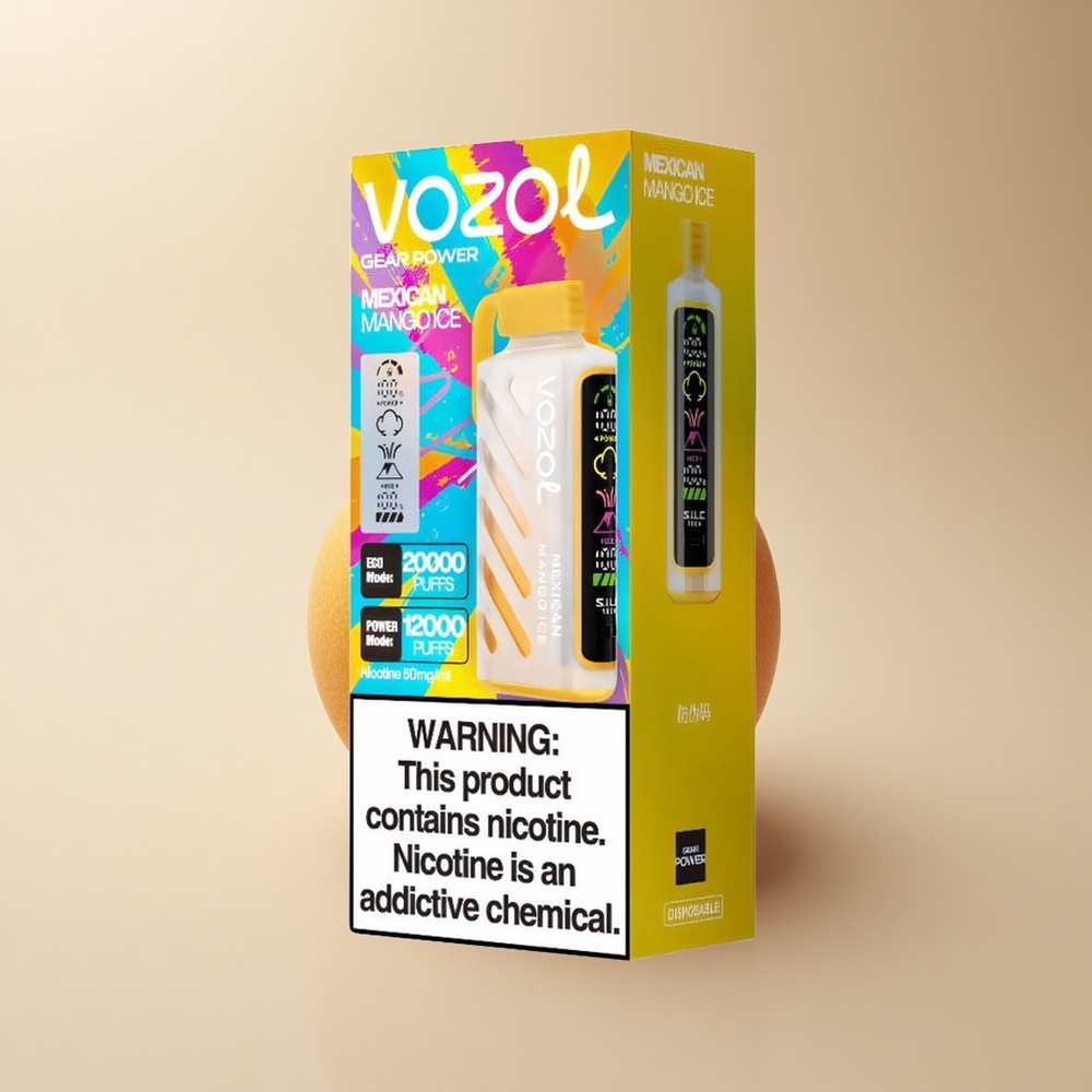 VOZOL Gear Power 20000 Puffs Deutsches Mangoeis mit Dual Mesh Coil und 20mL Füllmenge