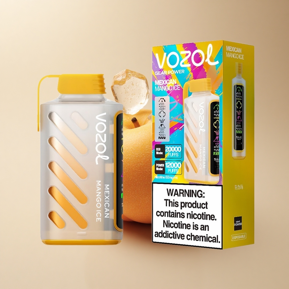 VOZOL Gear Power 20000 Puffs Deutsches Mangoeis mit Dual Mesh Coil und 20mL Füllmenge