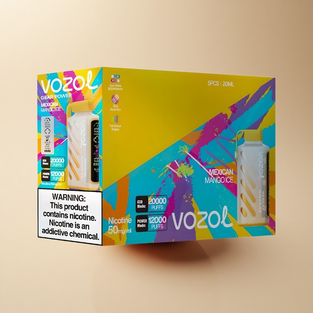 VOZOL Gear Power 20000 Puffs Deutsches Mangoeis mit Dual Mesh Coil und 20mL Füllmenge