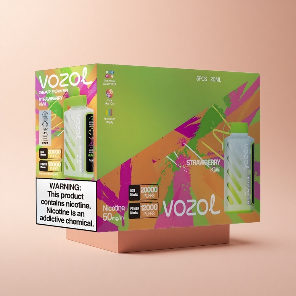 VOZOL Gear Power 20000 Puffs Erdbeer-Kiwi Dual Mesh Vollbild