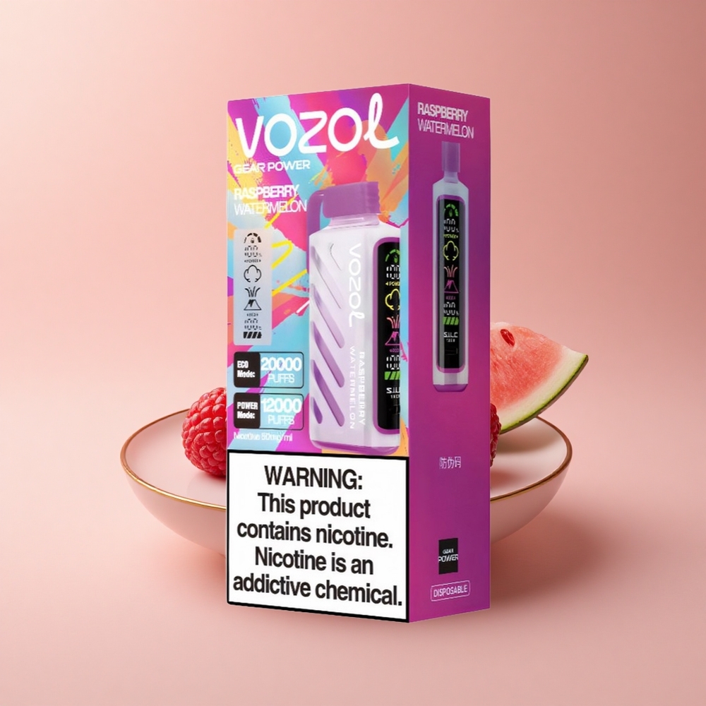 VOZOL Gear Power 20000 Puffs Himbeer-Wassermelone Dual Mesh Vollbild
