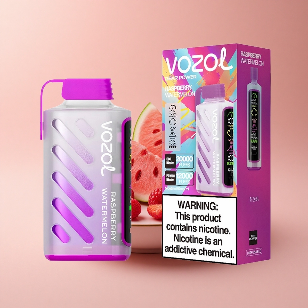 VOZOL Gear Power 20000 Puffs Himbeer-Wassermelone Dual Mesh Vollbild
