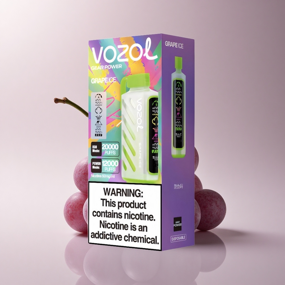 VOZOL Gear Power 20000 Puffs Trauben-Eis Dual Mesh 20mL