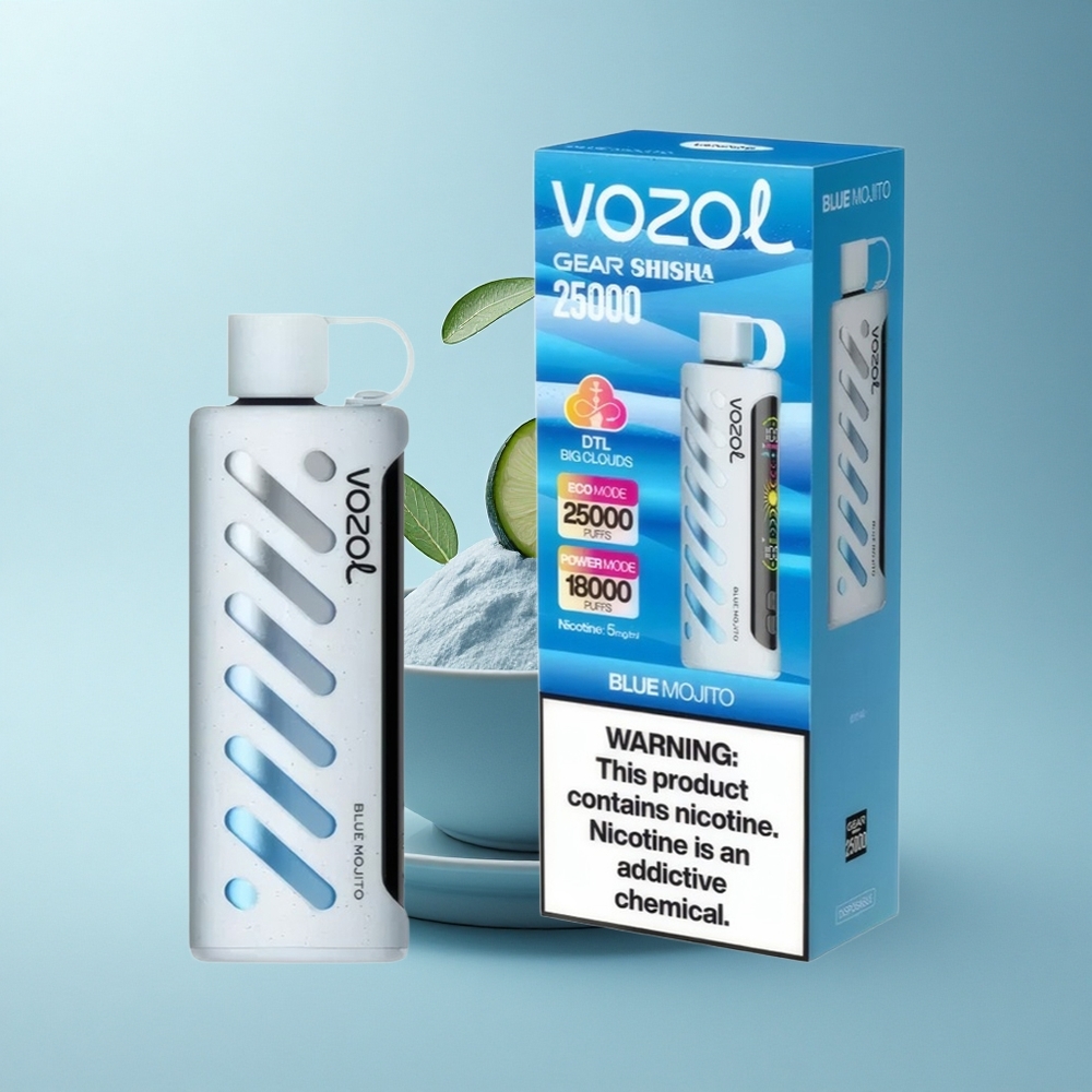 VOZOL Gear Shisha 25000 Puffs Blauer Mojito Dual Mesh 1000mAh 5mg