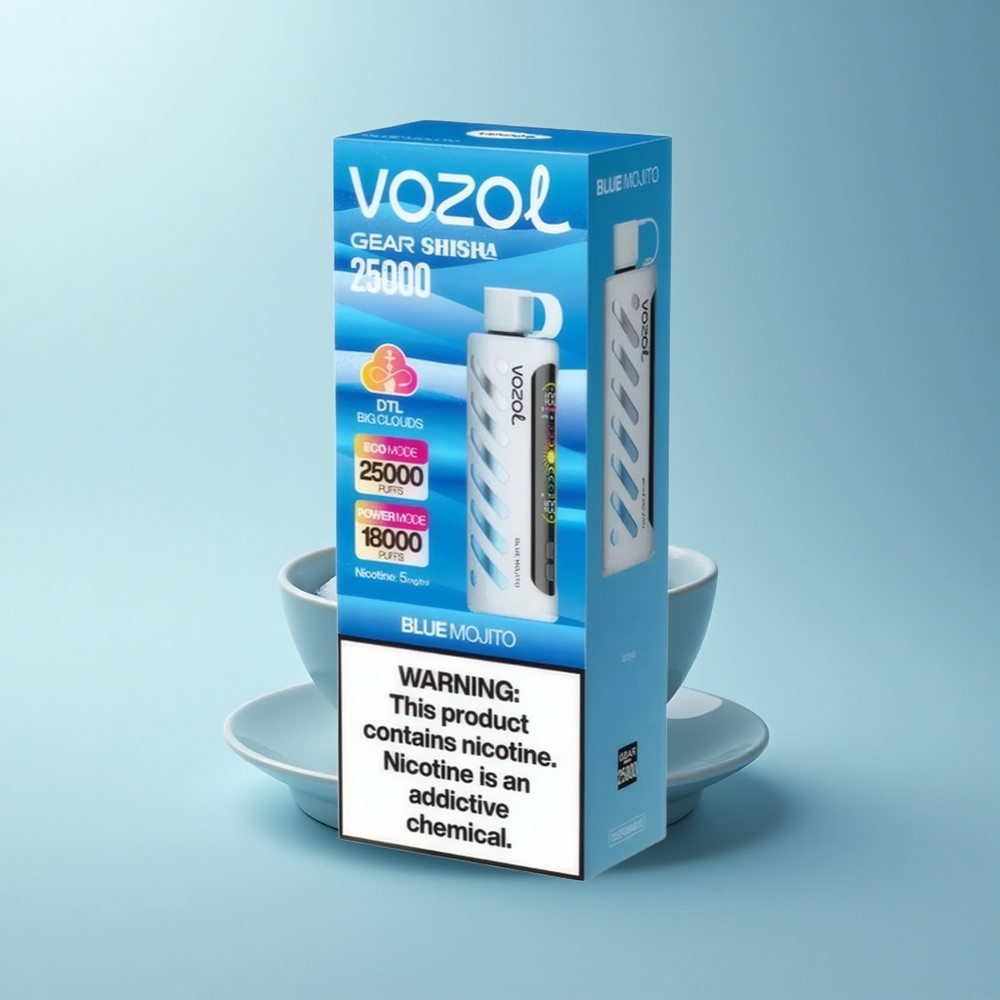 VOZOL Gear Shisha 25000 Puffs Blauer Mojito Dual Mesh 1000mAh 5mg
