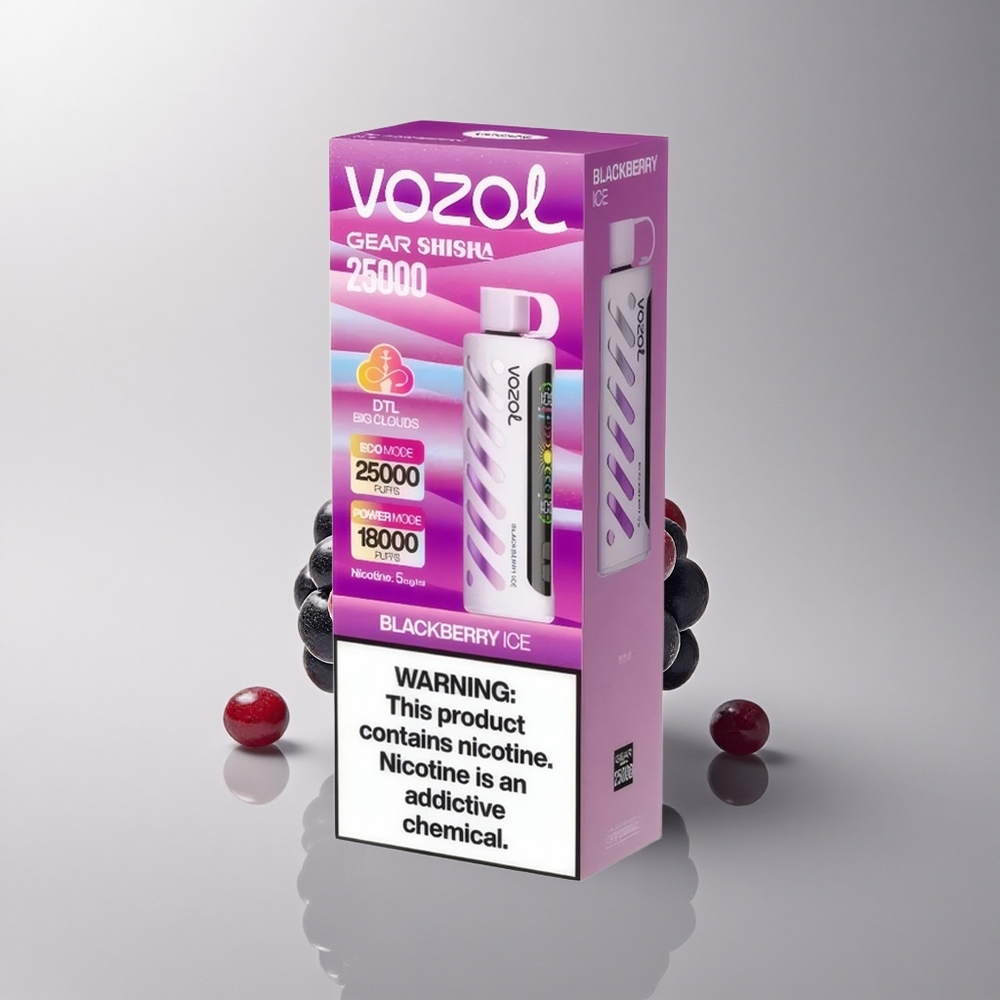 VOZOL Gear Shisha 25000 Puffs Schwarze Beere Eis Dual Mesh 5mg