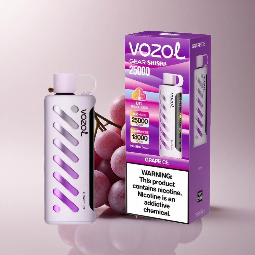 VOZOL Gear Shisha 25000 Puffs Trauben-Eis Dual Mesh 5mg