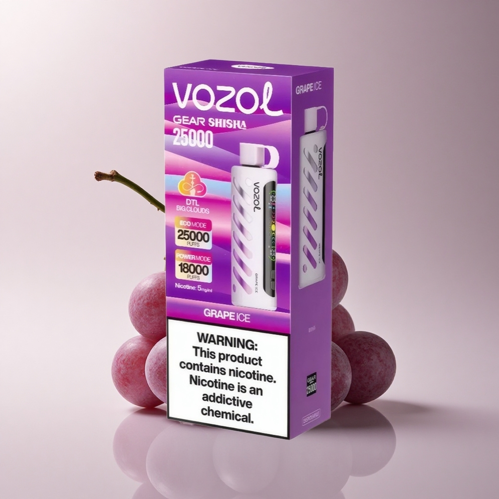 VOZOL Gear Shisha 25000 Puffs Trauben-Eis Dual Mesh 5mg