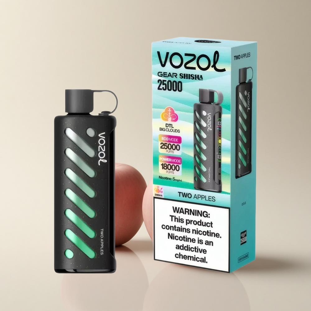 VOZOL Gear Shisha 25000 Puffs Zwei Äpfel Dual Mesh 5mg 1000mAh