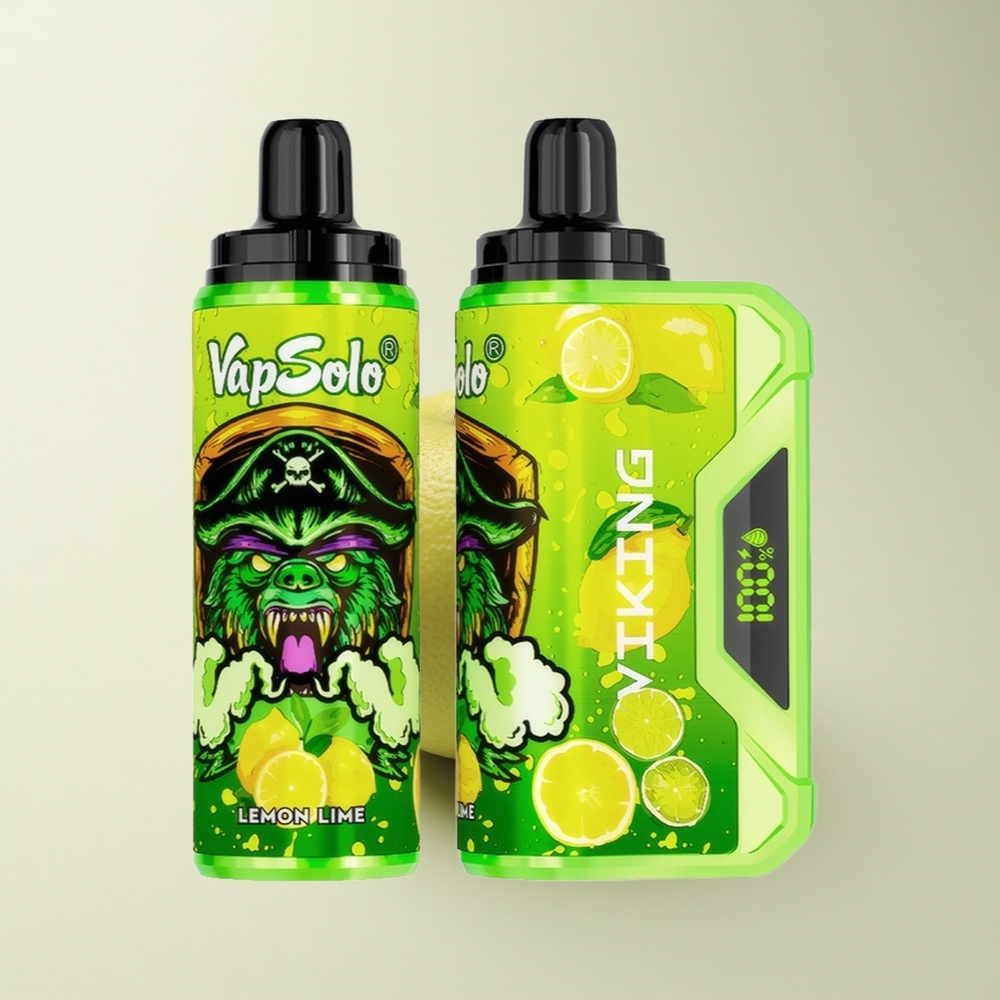 VapSolo VIKING 12000 Puffs Zitronenlimette Typ-C 22ml Display