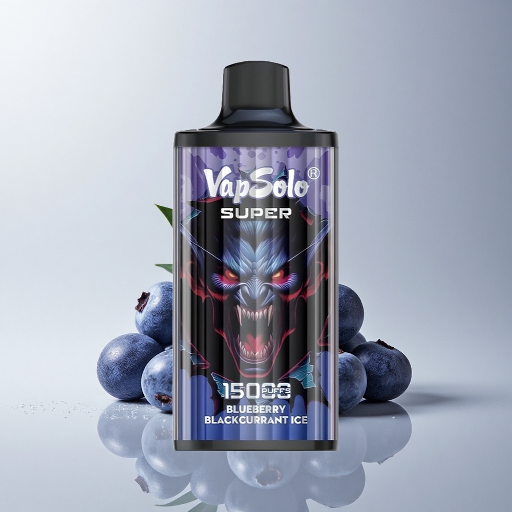 Vapsolo Super 15000 Puffs Blaubeere Schwarze Johannisbeere Eis 40ml Typ-C 850mAh
