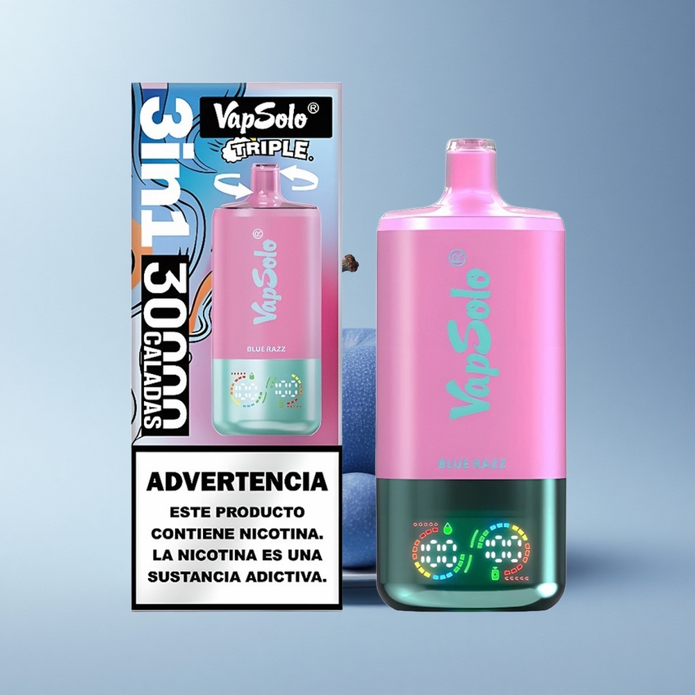 Vapsolo Triple 30000 Puffs Blauer Himbeer-TypC 40ml 30000