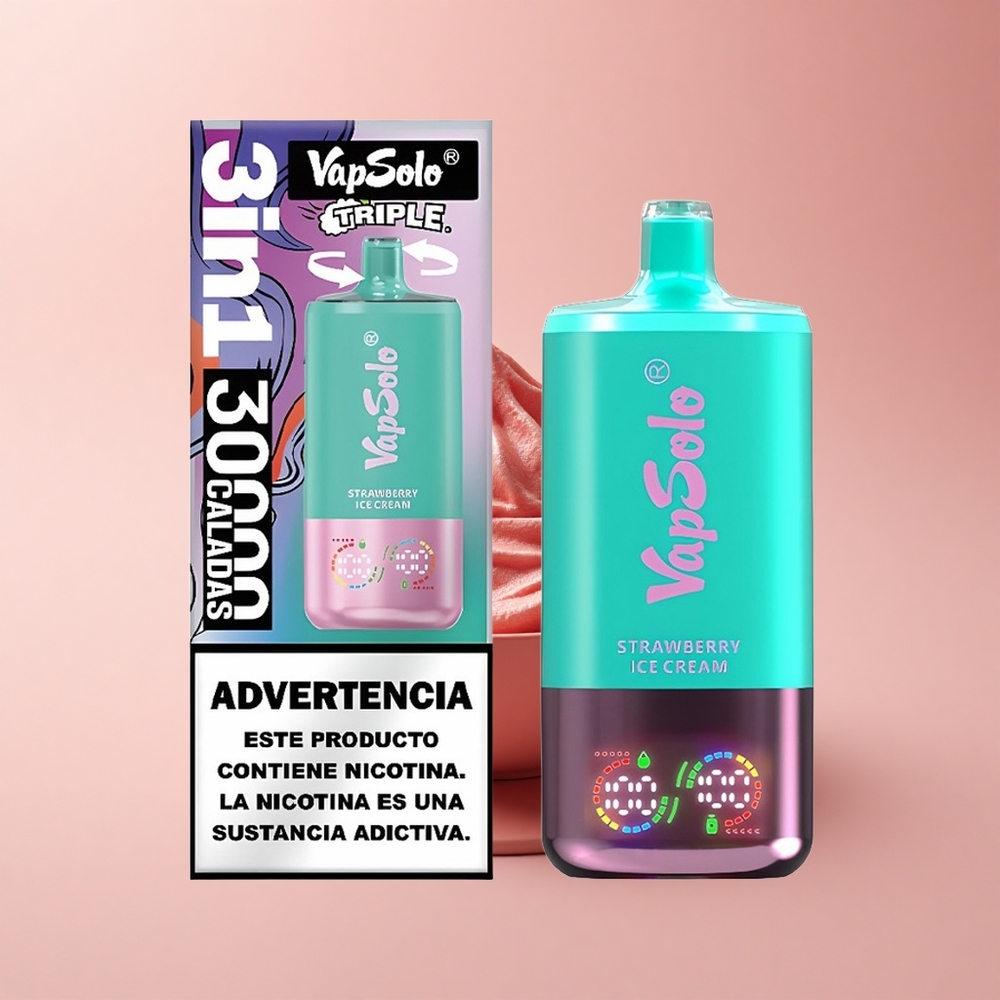 Vapsolo Triple 30000 Puffs Erdbeereis Typ-C Dreifach