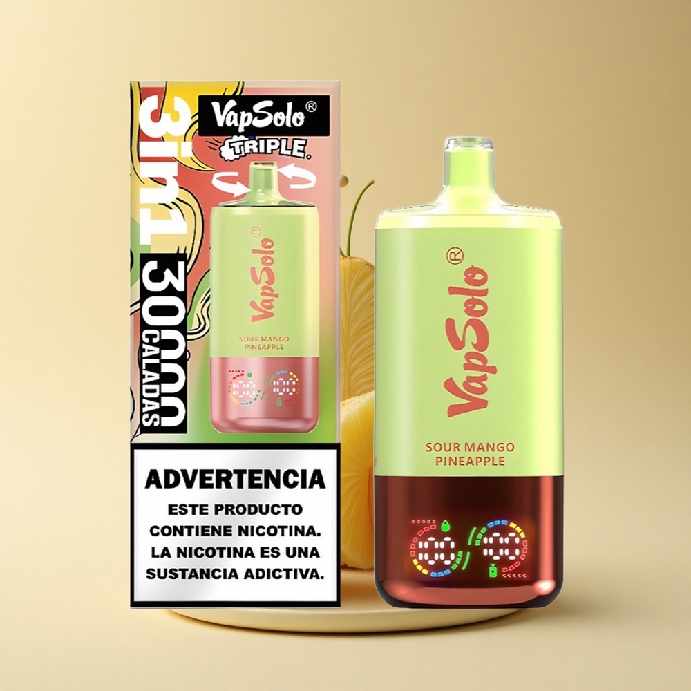 Vapsolo Triple 30000 Puffs Sauer Mango-Ananas Typ-C 40ml