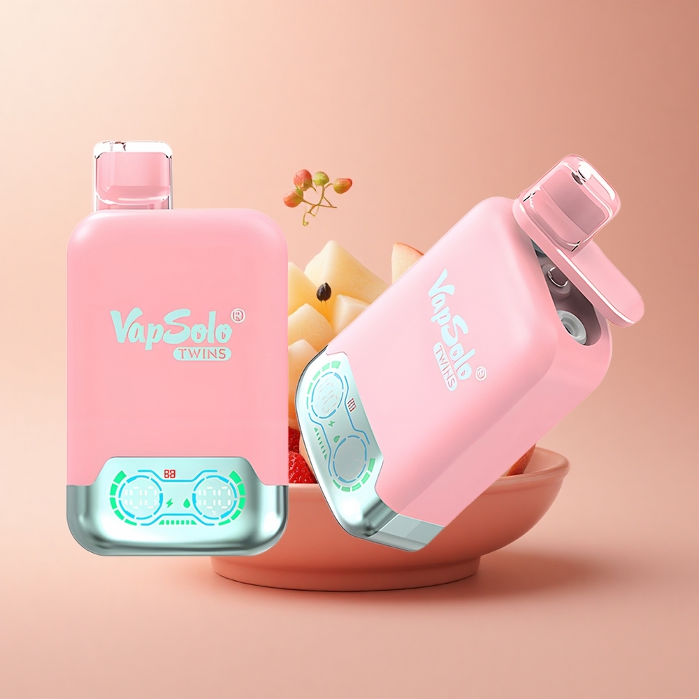Vapsolo Twins 20000 Puffs Erdbeer-Eis  Mango-Pfirsich-Wassermelone 40ml Typ-C