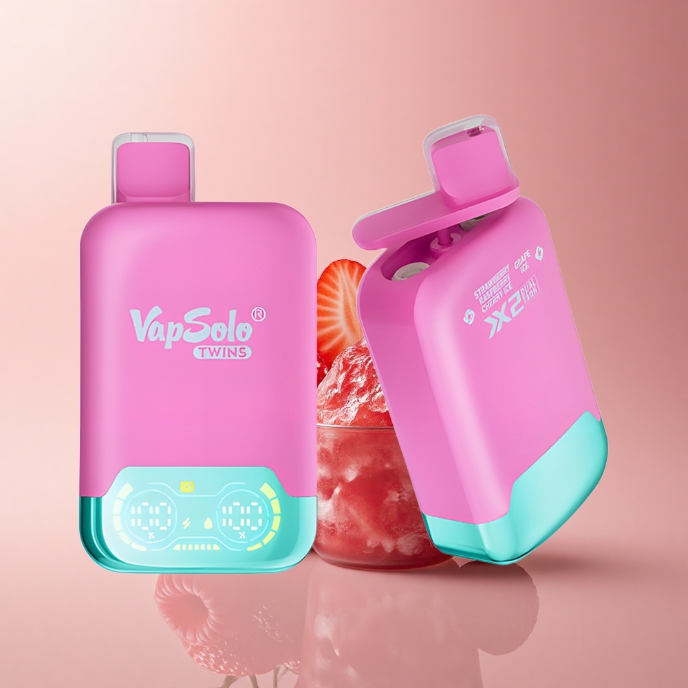Vapsolo Twins 20000 Puffs Erdbeere Himbeere Kirsche Eis  Traube Eis Typ-C 40ml 20mg/50mg
