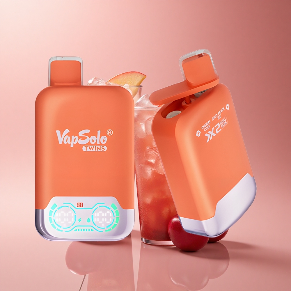 Vapsolo Twins 20000 Puffs Kirsch-Cola  Saftiger Pfirsich Eis 40ml Typ-C