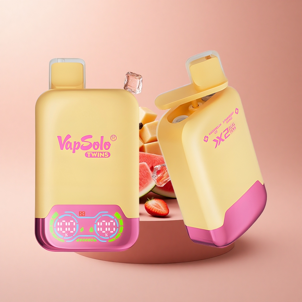 Vapsolo Twins 20000 Puffs Wassermelone-Eis  Erdbeer-Mango Doppeltank Typ-C 40ml